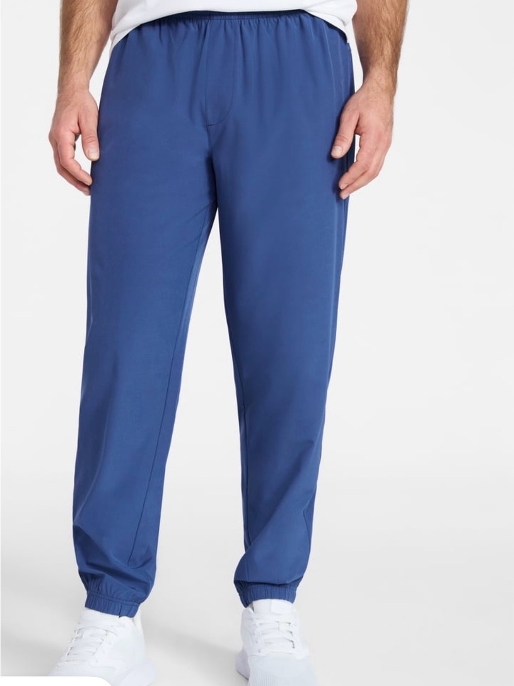 Athletic Works Men's Blue Elastic-Waist Jogger Pants
